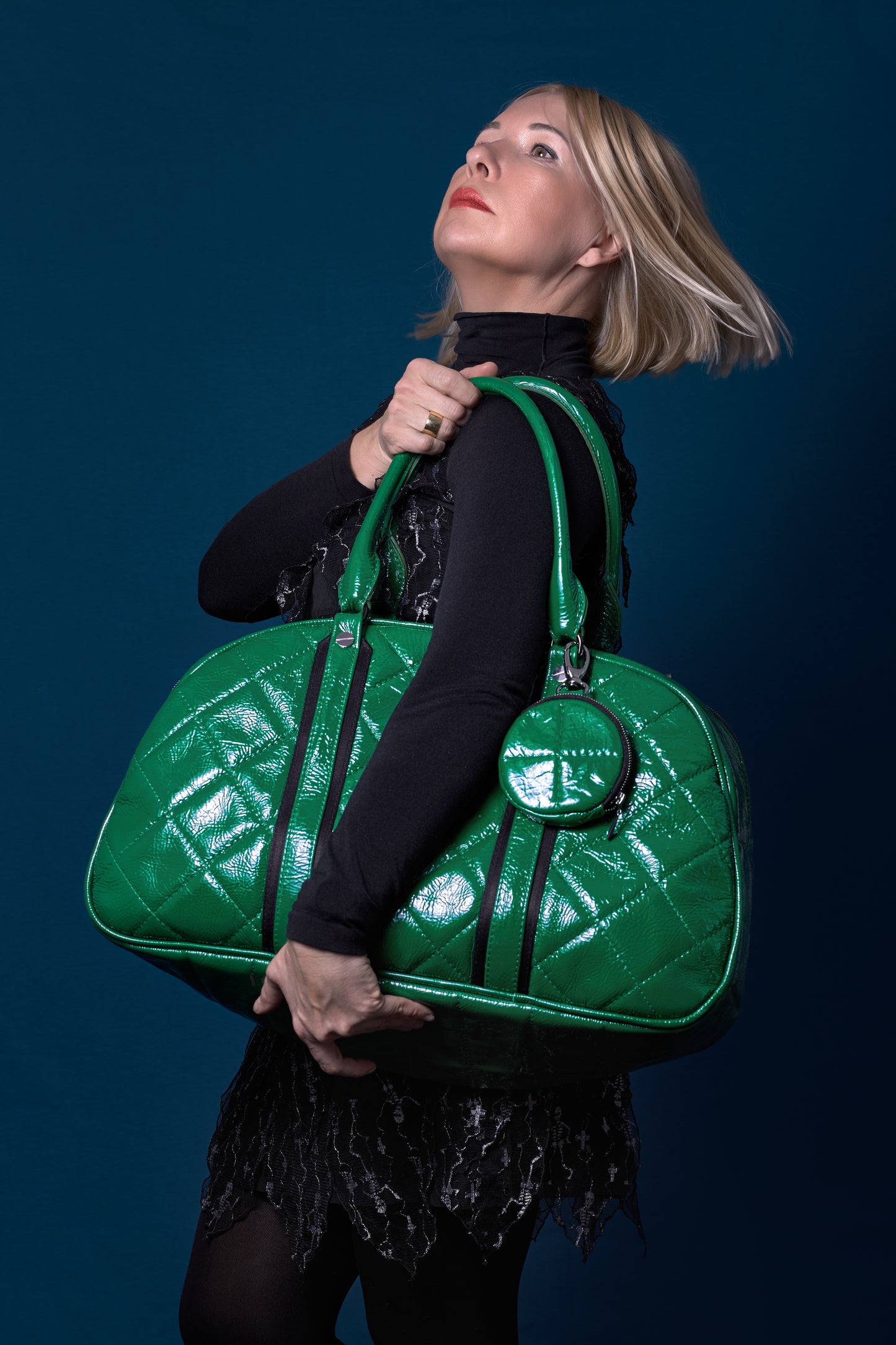 Ledertasche "Matröchka" maxi, dunkelgrün - NATALIA KLUDT ART & FASHION