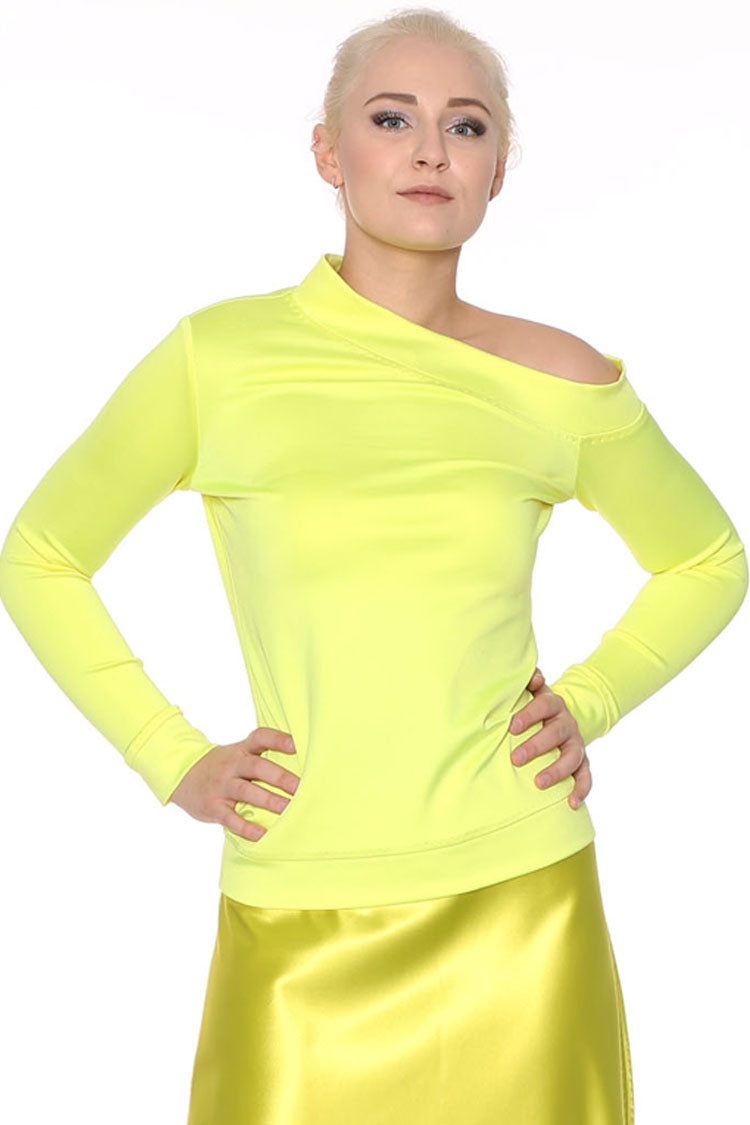 Asymmetrisches Shirt aus Seidenjersey gelb - NATALIA KLUDT ART & FASHION