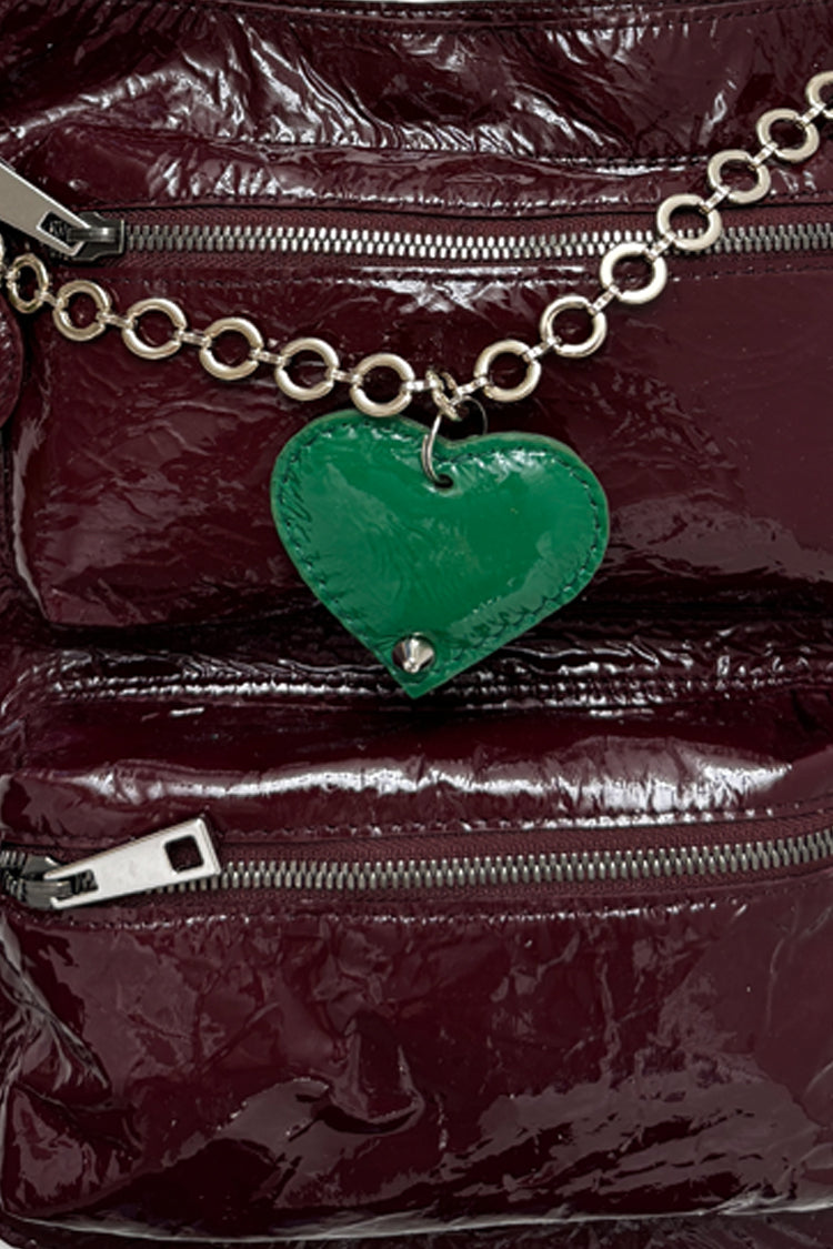 Umhängetasche "7-Pocket Bag"(bordeaux) mit Anhänger - NATALIA KLUDT ART & FASHION