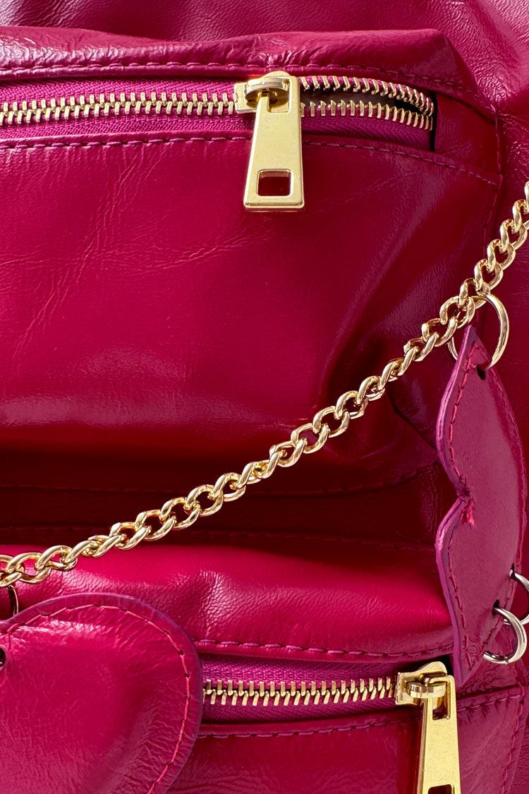 Umhängetasche "7-Pocket Bag"(pink) mit Anhänger - NATALIA KLUDT ART & FASHION