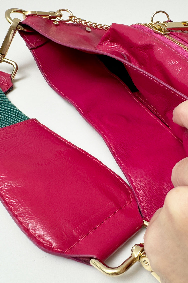 Umhängetasche "7-Pocket Bag"(pink) mit Anhänger - NATALIA KLUDT ART & FASHION