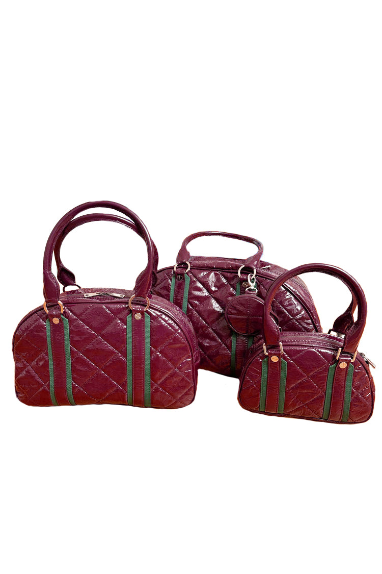 Ledertasche "Matröschka"-mini, mit Anhänger, bordeaux - NATALIA KLUDT ART & FASHION