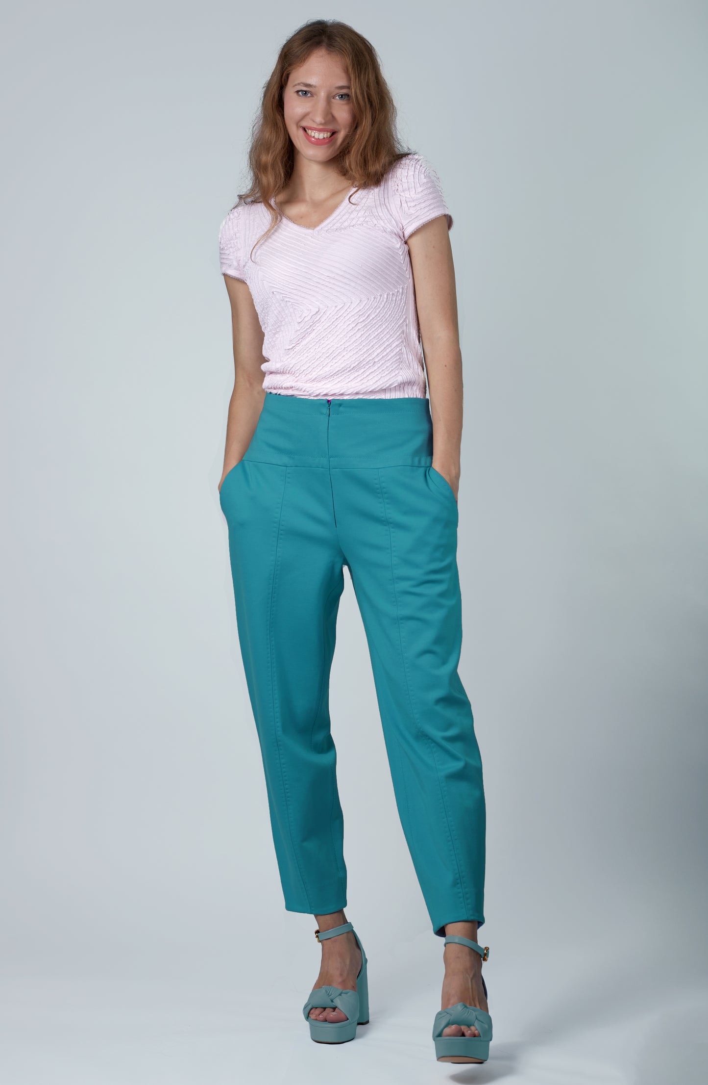 Figurformende Hose aus Jersey (turquiose) - NATALIA KLUDT ART & FASHION