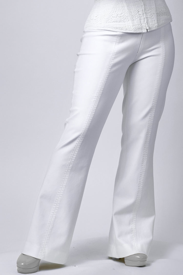 Schlaghose aus Jersey weiss - NATALIA KLUDT ART & FASHION
