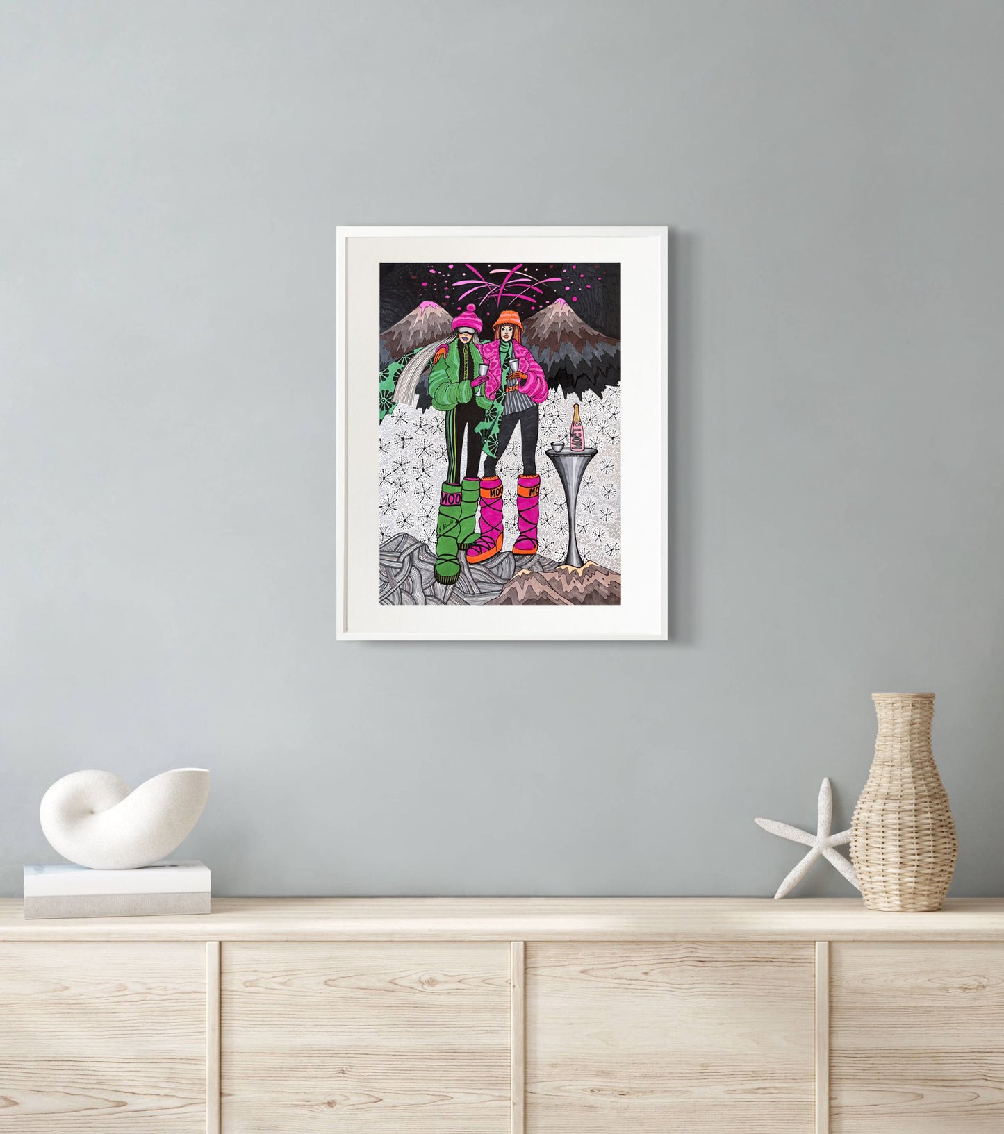 Limitierter Druck "Ski in St. Moritz" #1 - NATALIA KLUDT ART & FASHION