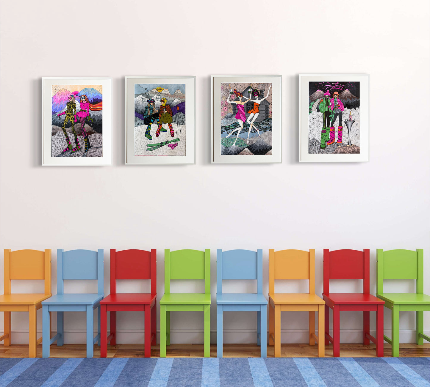 Limitierter Druck "Ski in St. Moritz" #4 - NATALIA KLUDT ART & FASHION
