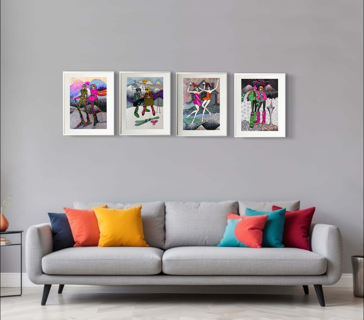 Limitierter Druck "Ski in St. Moritz" #4 - NATALIA KLUDT ART & FASHION