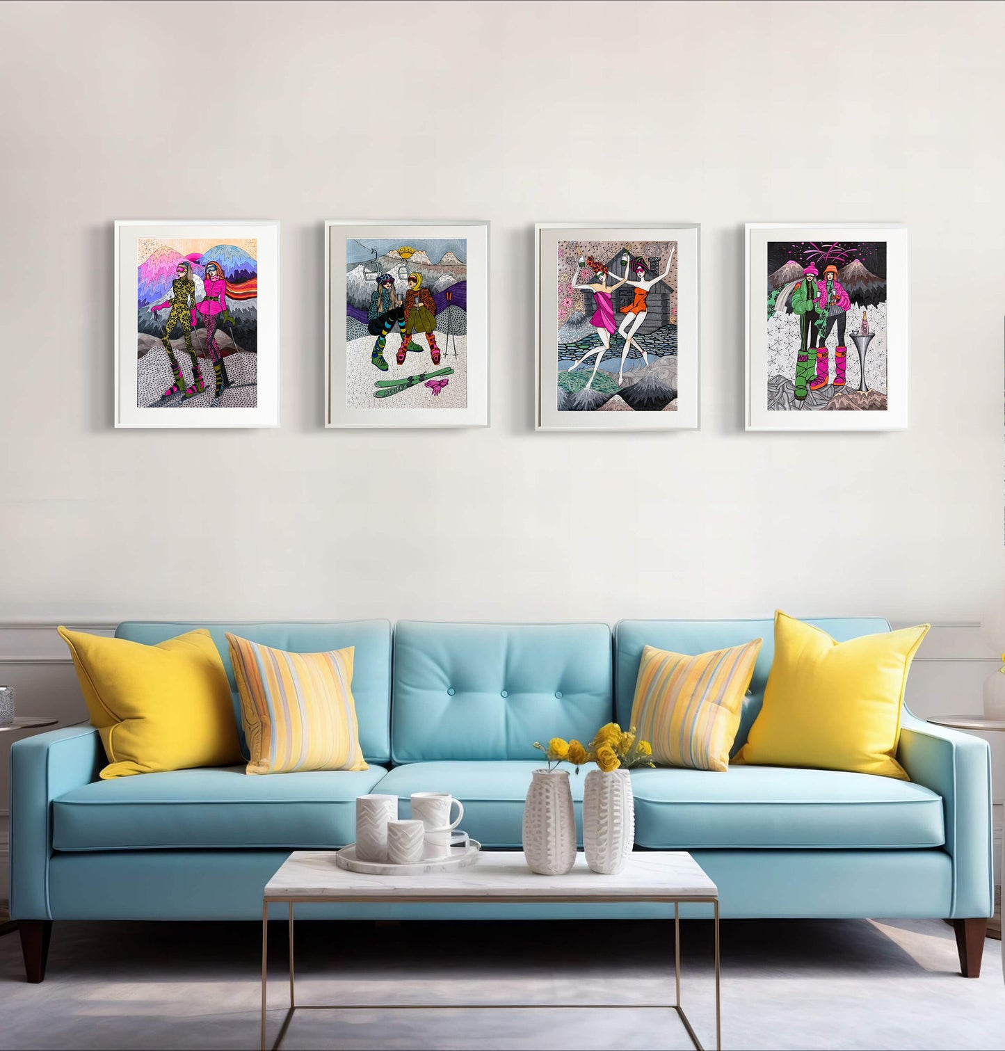 Limitierter Druck "Ski in St. Moritz" #4 - NATALIA KLUDT ART & FASHION