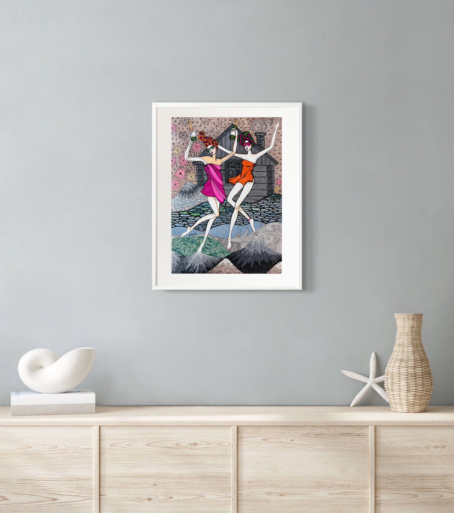 Limitierter Druck  "Ski in St. Moritz" #2 - NATALIA KLUDT ART & FASHION