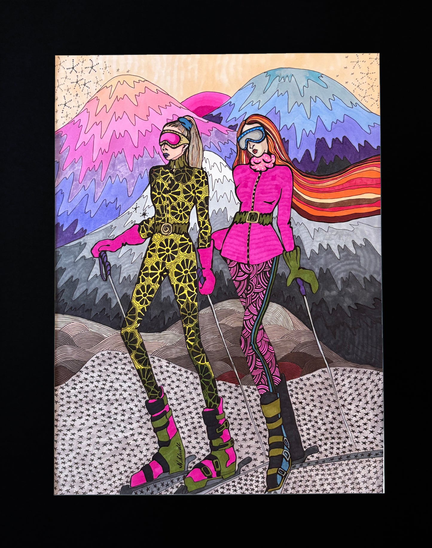 Limitierter Druck "Ski in St. Moritz" #4 - NATALIA KLUDT ART & FASHION