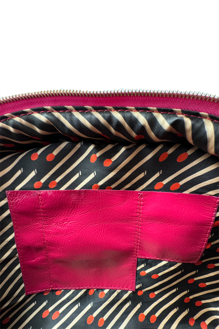 Ledertasche "Matröschka"-midi, mit Anhänger, pink - NATALIA KLUDT ART & FASHION