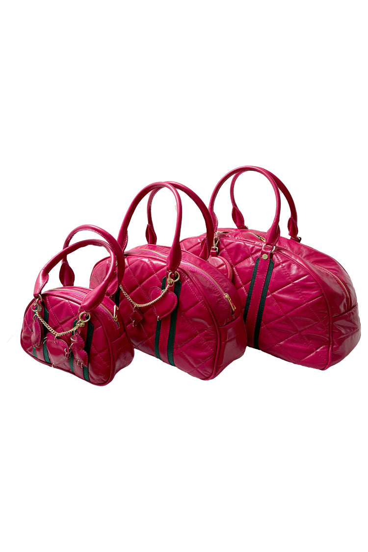 Ledertasche "Matröschka"-midi, mit Anhänger, pink - NATALIA KLUDT ART & FASHION