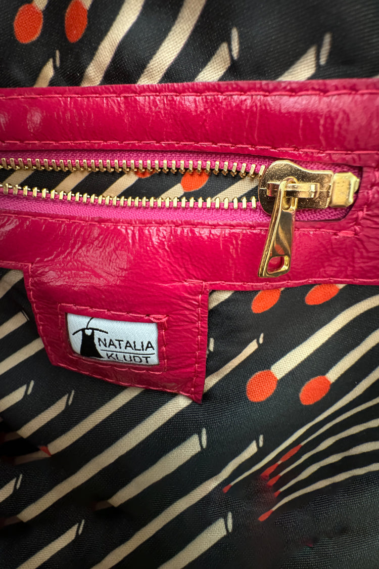 Ledertasche "Matröschka"-midi, mit Anhänger, pink - NATALIA KLUDT ART & FASHION