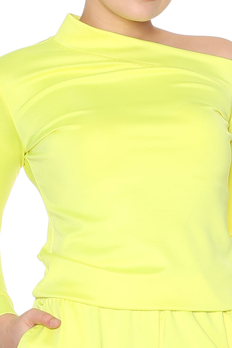 Asymmetrisches Shirt aus Seidenjersey gelb - NATALIA KLUDT ART & FASHION