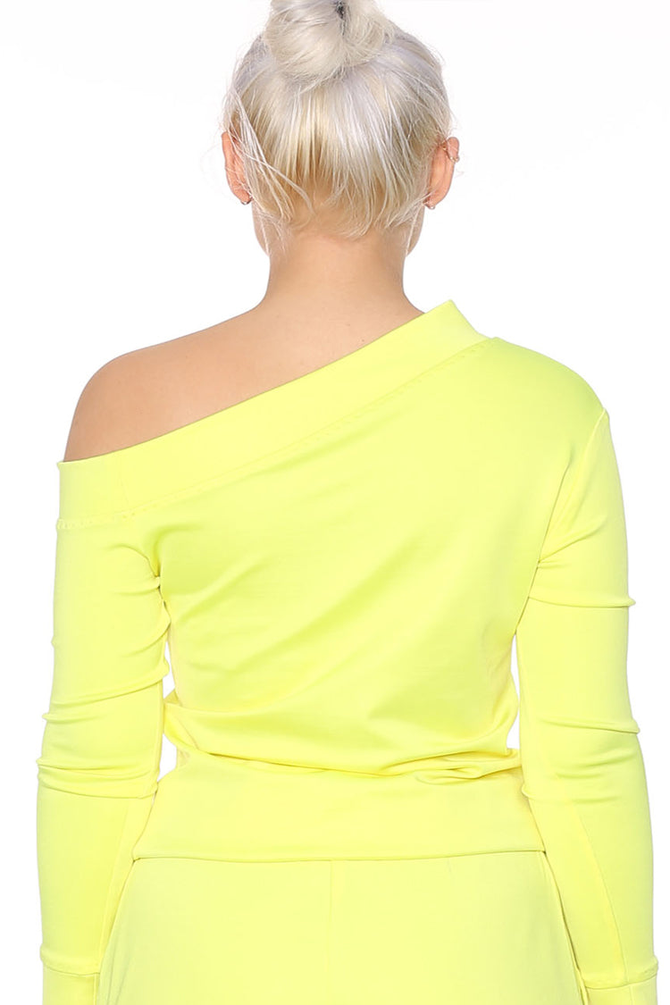 Asymmetrisches Shirt aus Seidenjersey gelb - NATALIA KLUDT ART & FASHION