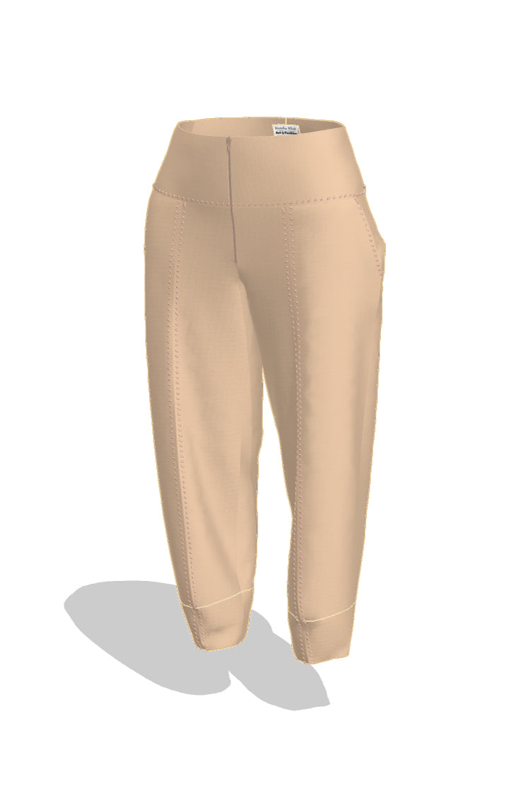Figurformende Hose aus Jersey (beige) - NATALIA KLUDT ART & FASHION