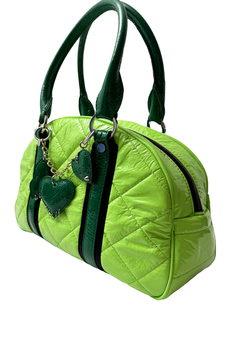 Ledertasche "Matröschka"-midi,mit Anhänger, hell/dunkelgrün - NATALIA KLUDT ART & FASHION