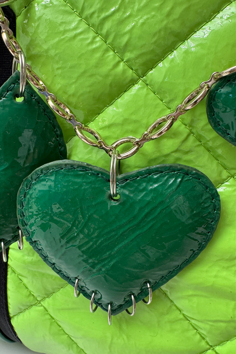 Ledertasche "Matröschka"-midi,mit Anhänger, hell/dunkelgrün - NATALIA KLUDT ART & FASHION