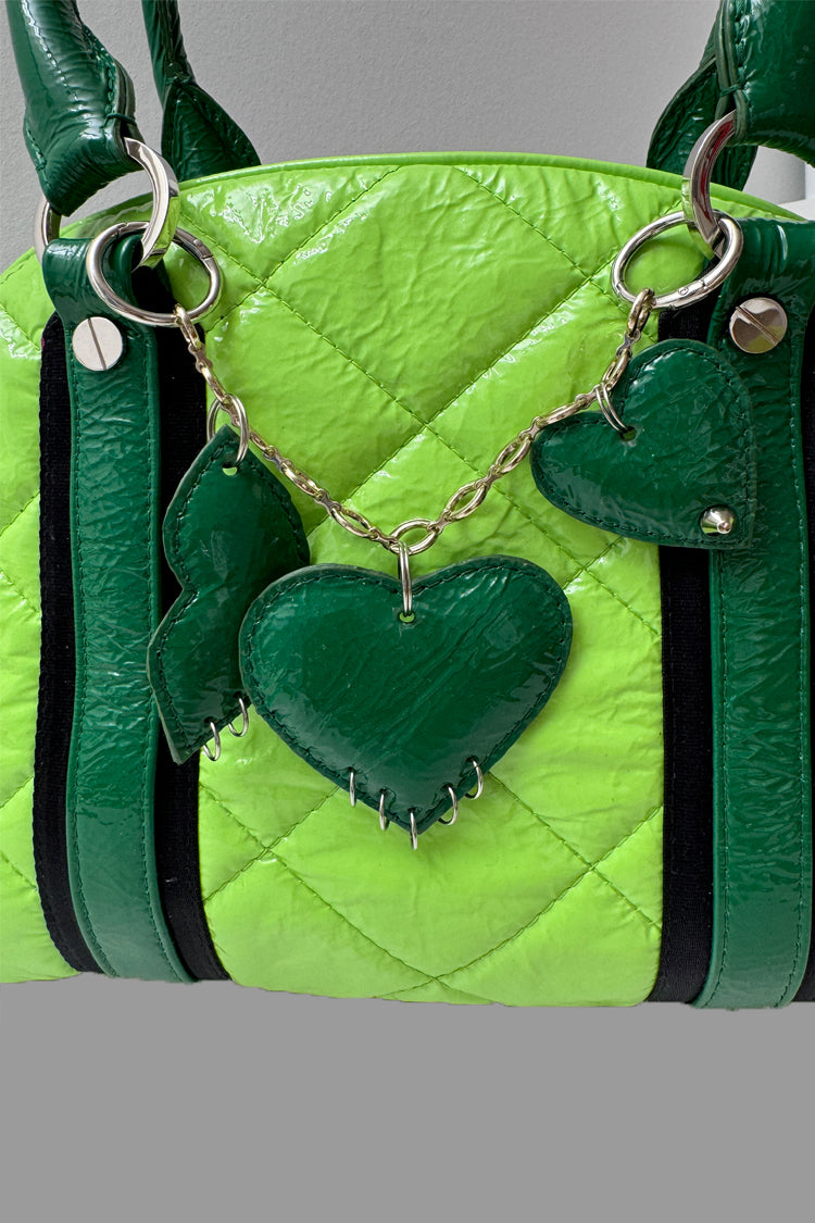 Ledertasche "Matröschka"-midi,mit Anhänger, hell/dunkelgrün - NATALIA KLUDT ART & FASHION