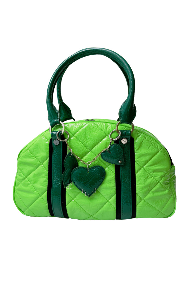 Ledertasche "Matröschka"-midi,mit Anhänger, hell/dunkelgrün - NATALIA KLUDT ART & FASHION