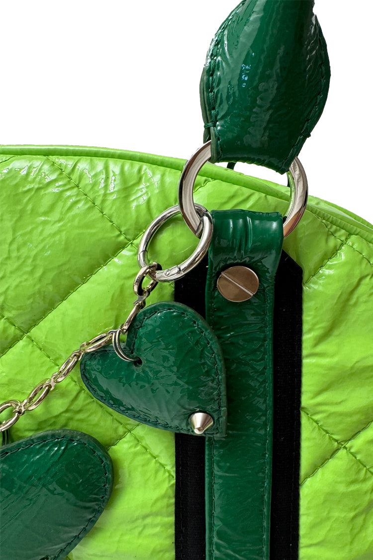 Ledertasche "Matröschka"-midi,mit Anhänger, hell/dunkelgrün - NATALIA KLUDT ART & FASHION