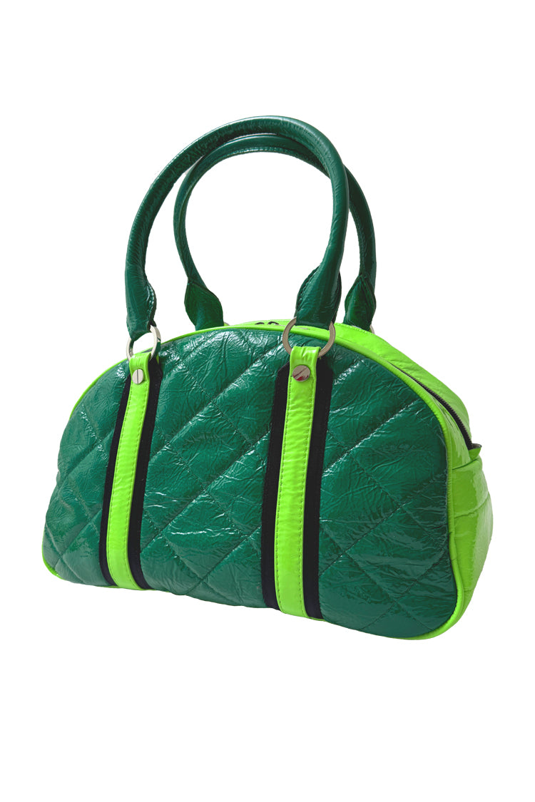 Ledertasche "Matröschka"-midi,mit Anhänger, hell/dunkelgrün - NATALIA KLUDT ART & FASHION