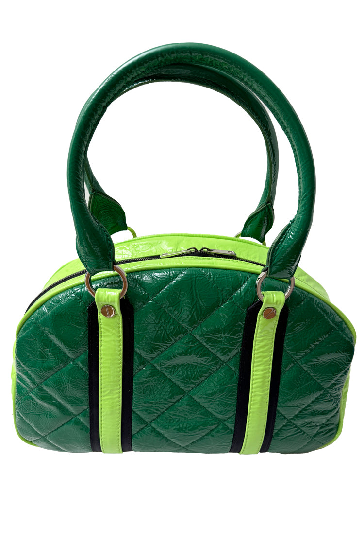 Ledertasche "Matröschka"-midi,mit Anhänger, hell/dunkelgrün - NATALIA KLUDT ART & FASHION