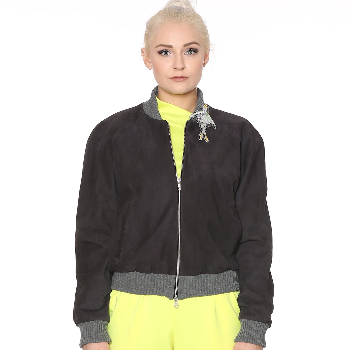 Leatherjacket Handpainted Blue and Green ´´Prima Ballerina´´ - Natalia Kludt
