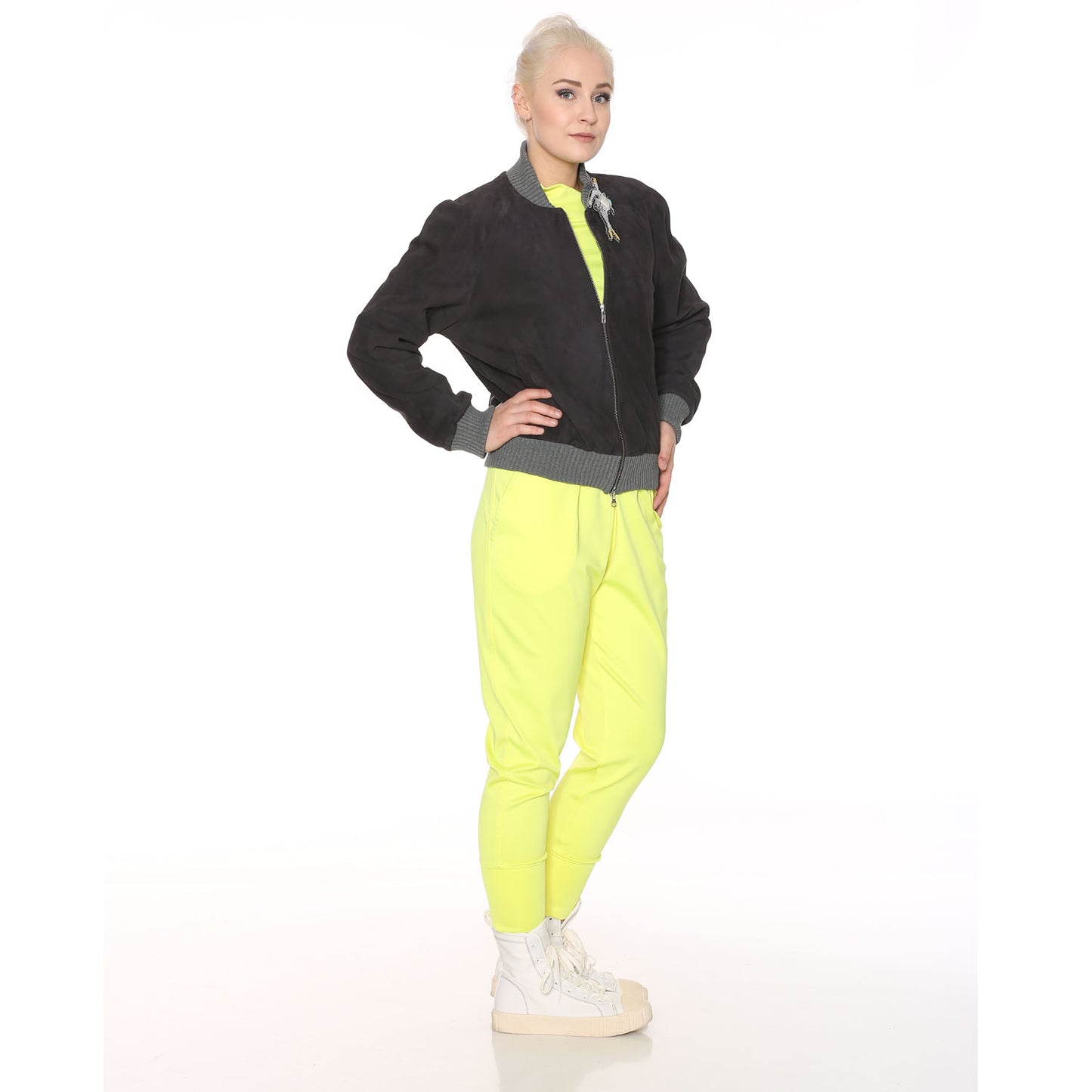 Lederjacke ´´Prima Ballerina´´ in Gruen und Blau - Natalia Kludt