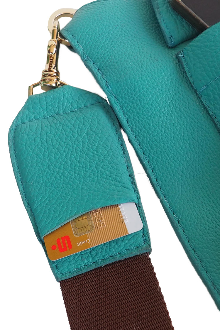 Umhängetasche aus Leder Unisex mit Canvas Gurt - NATALIA KLUDT ART & FASHION