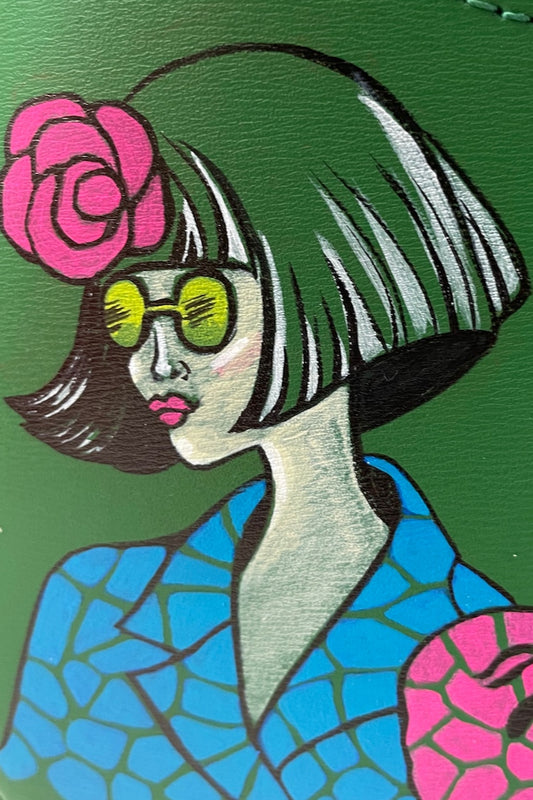 Kleine Tasche aus Leder in Grün - Natalia Kludt