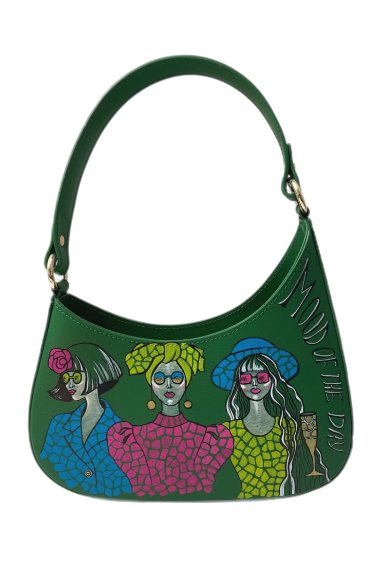 Kleine Tasche aus Leder in Grün – NATALIA KLUDT ART & FASHION