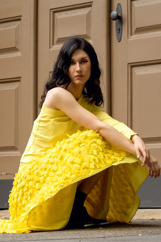 "Cancan"skirt yellow/white