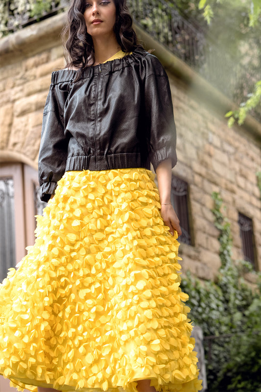 "Cancan"skirt yellow/white