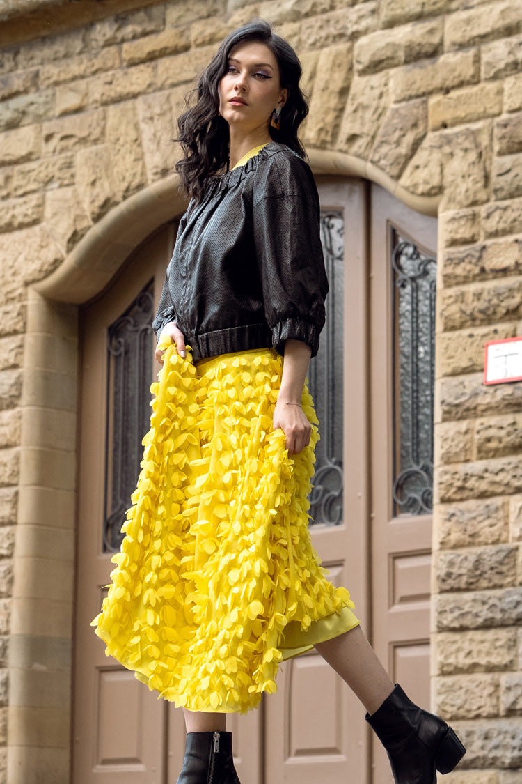 "Cancan"skirt yellow/white