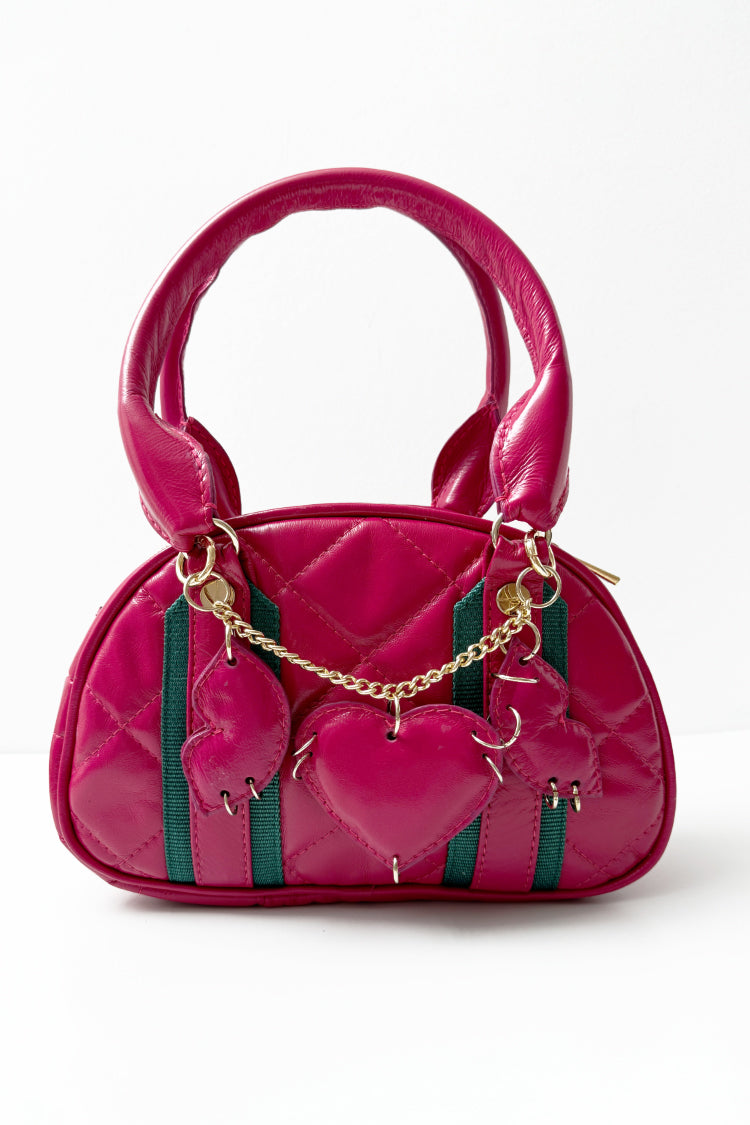 Leather bag "Matröshka" (mini), in patent leather, padded