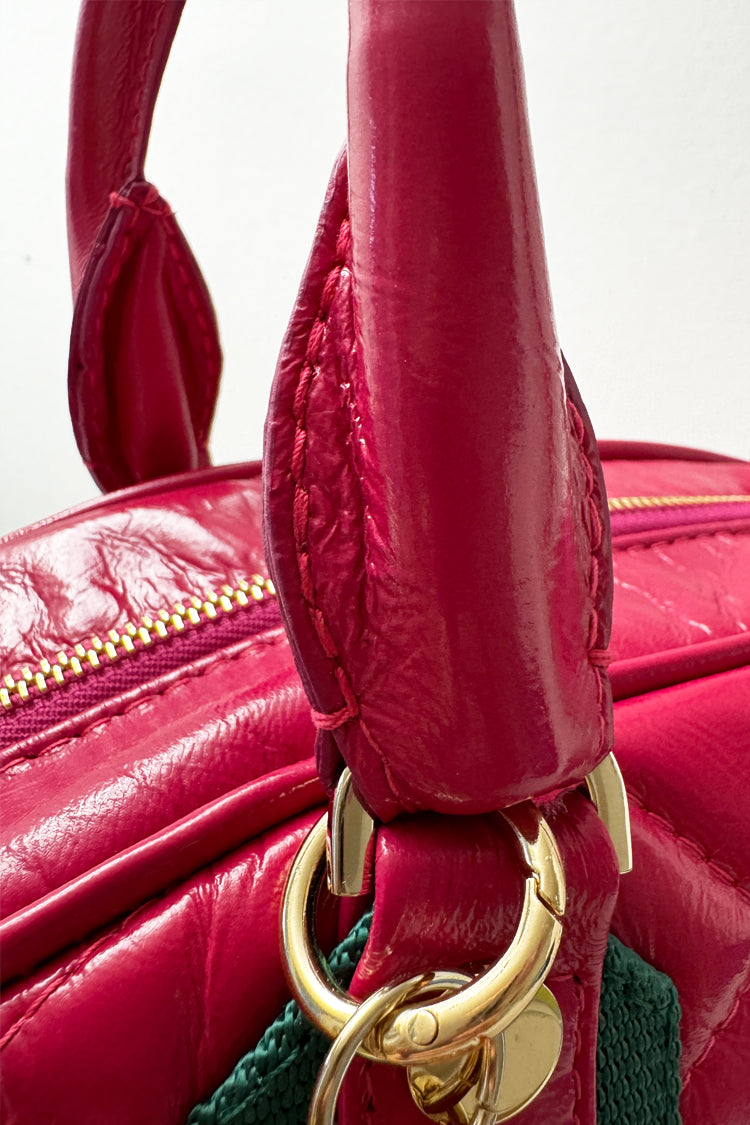 Leather bag "Matröshka" (midi), in patent leather, padded