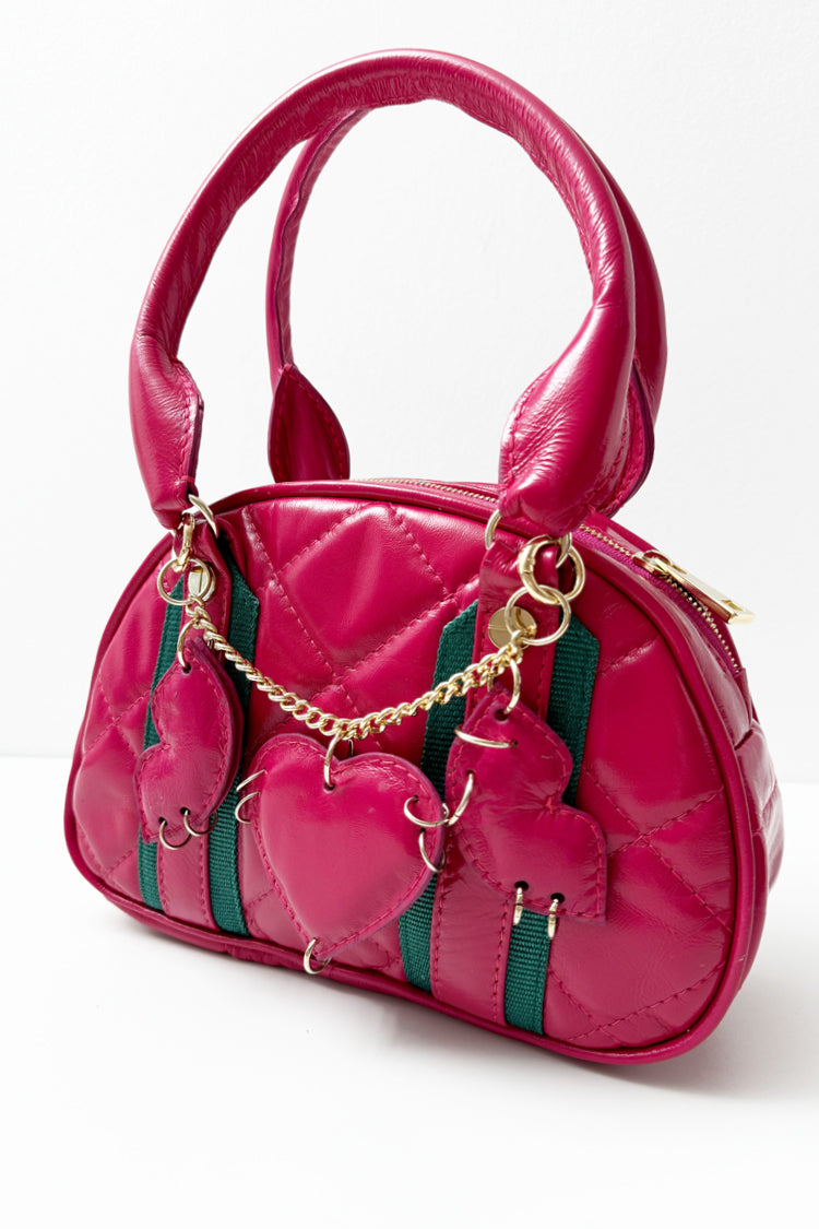 Leather bag "Matröshka" (mini), in patent leather, padded