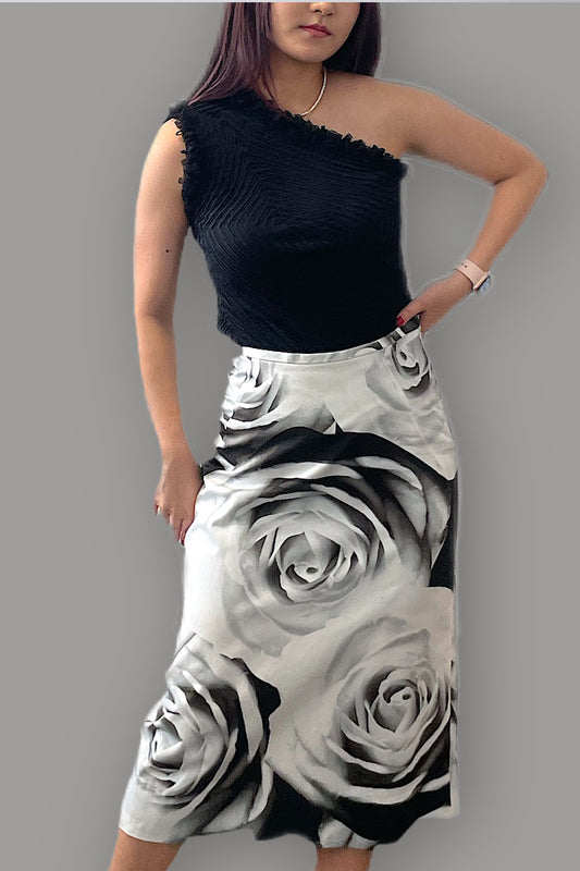 Midi skirt in cotton *SAMPLE*