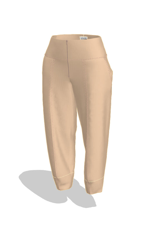 Figurformende Hose aus Jersey (beige) - NATALIA KLUDT ART & FASHION