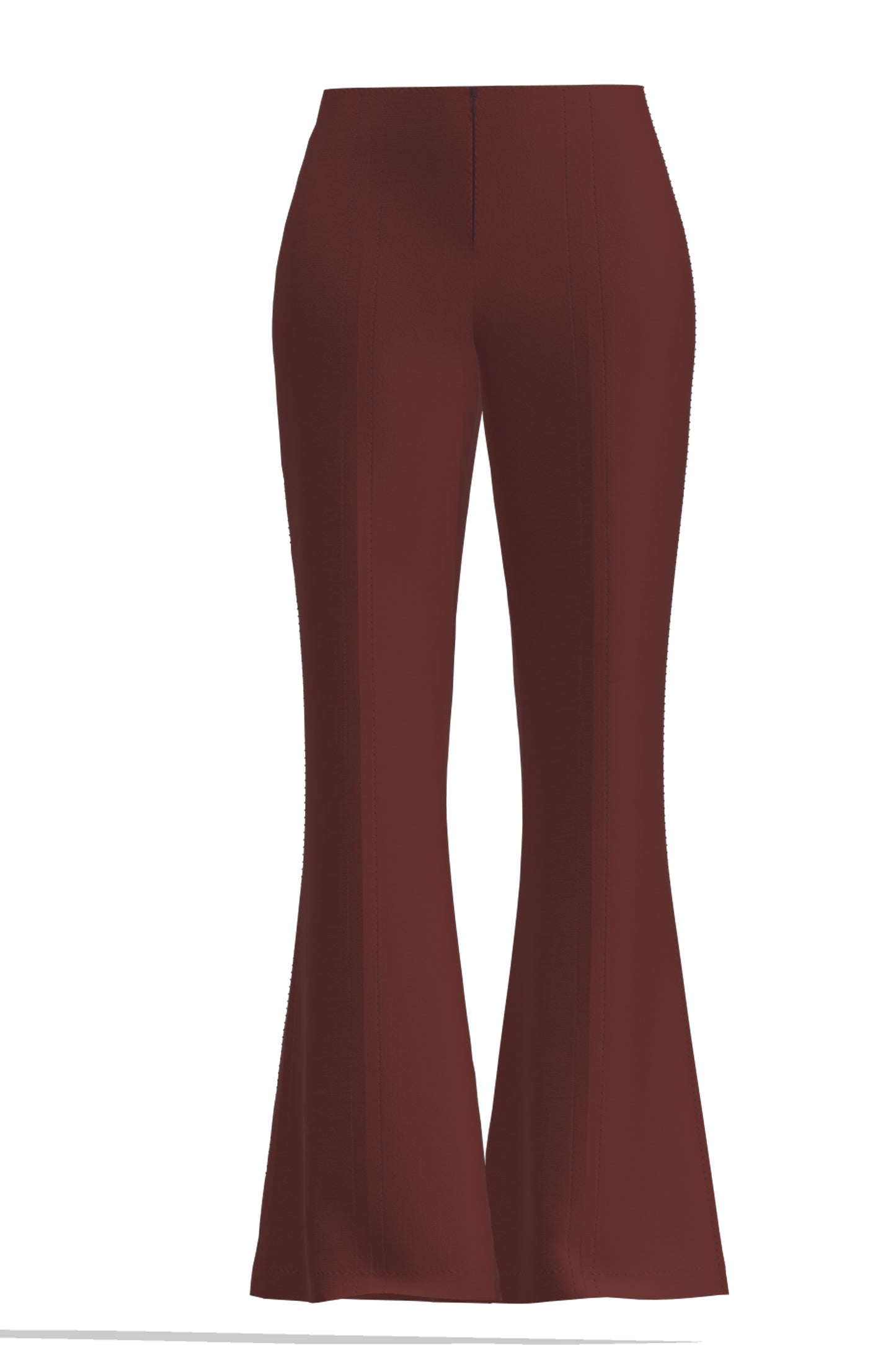 Flare jersey trousers (burgundy)