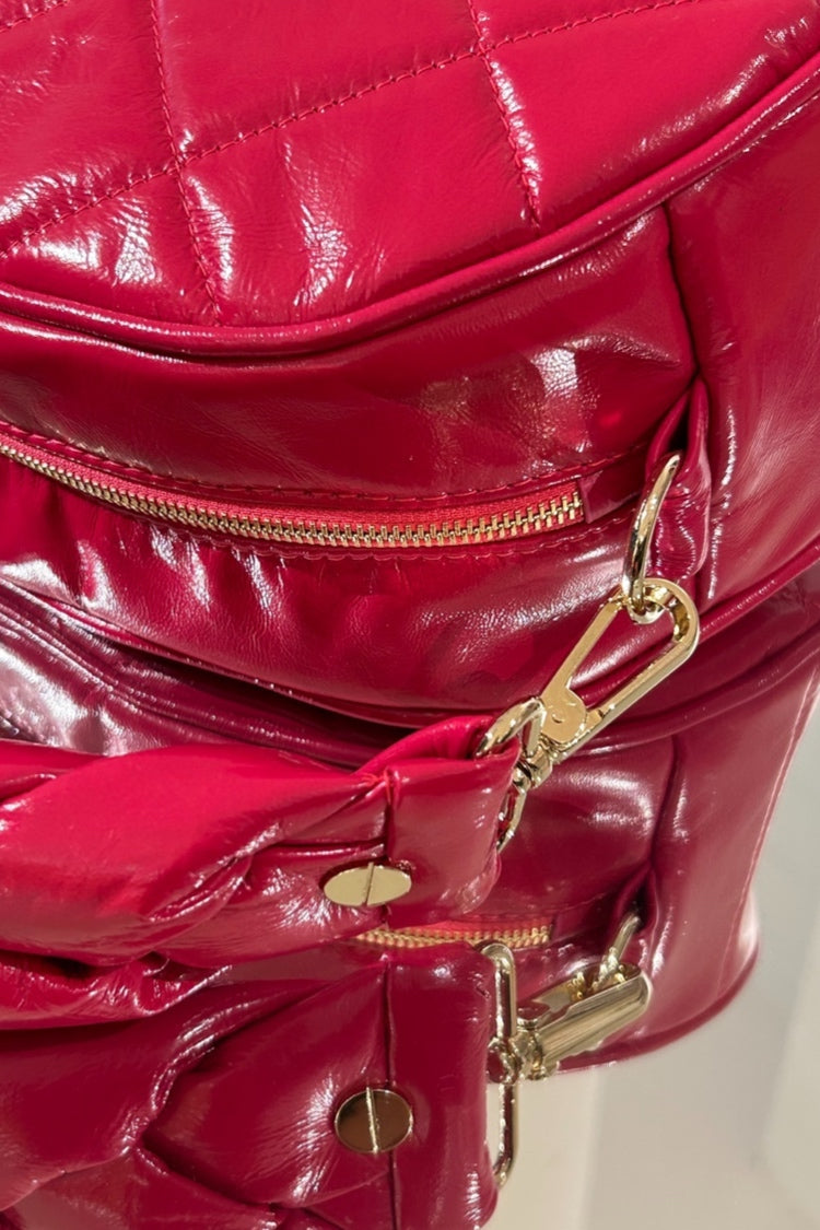Small bag in patent leather, padded