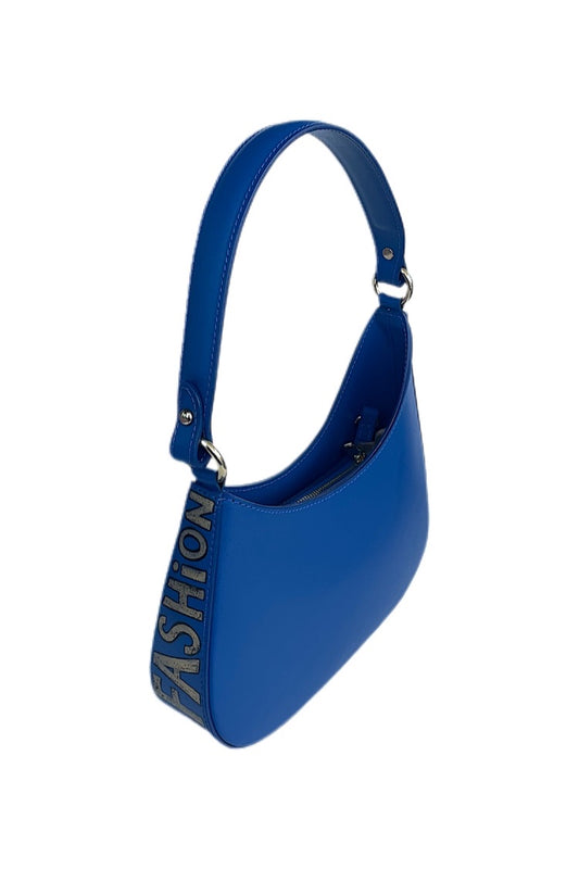 Kleine Ledertasche in Blau mit Gold Muster Handbemalt - Natalia Kludt
