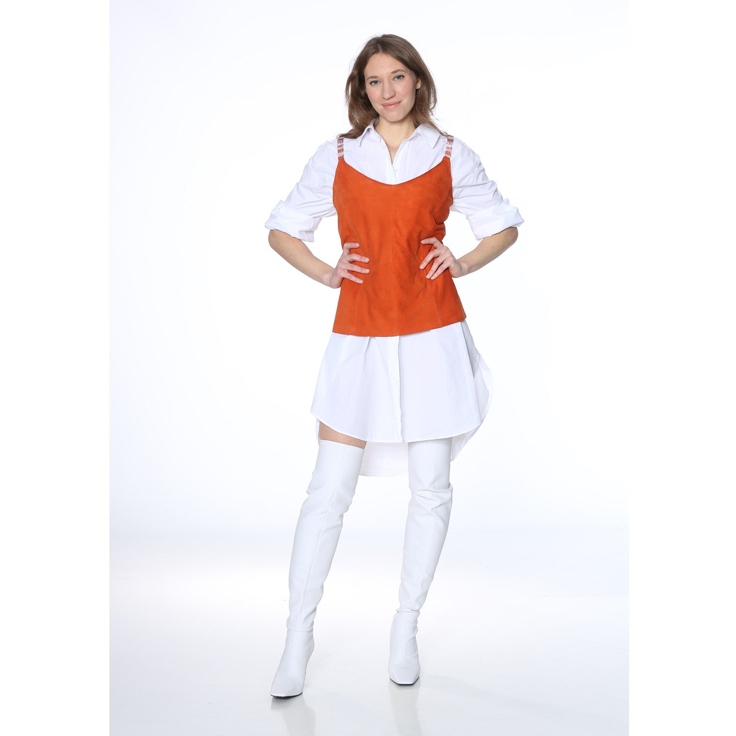 Ledertop "Clara" orange - Natalia Kludt