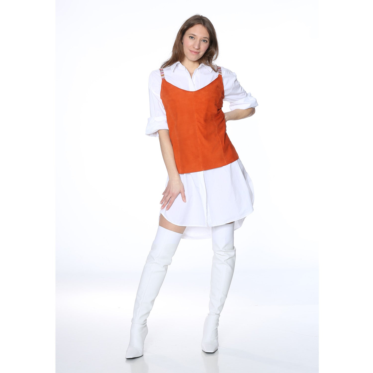 Ledertop "Clara" orange - Natalia Kludt