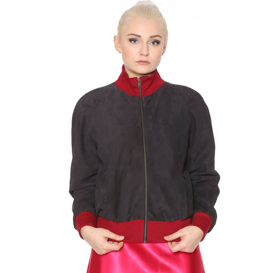 Lederjacke mit Handbemalt Ballerina Fuchsia - Natalia Kludt