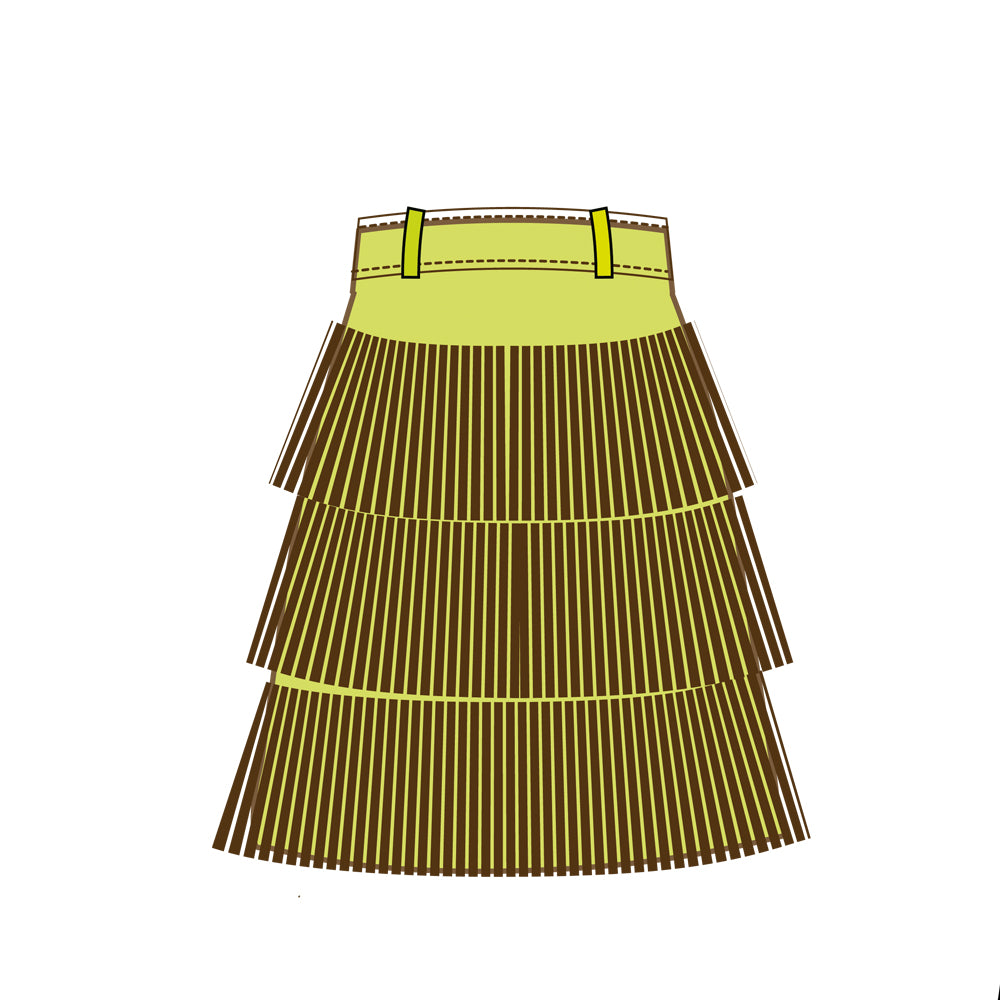 Lederrock mit Franzen gelb - Natalia Kludt