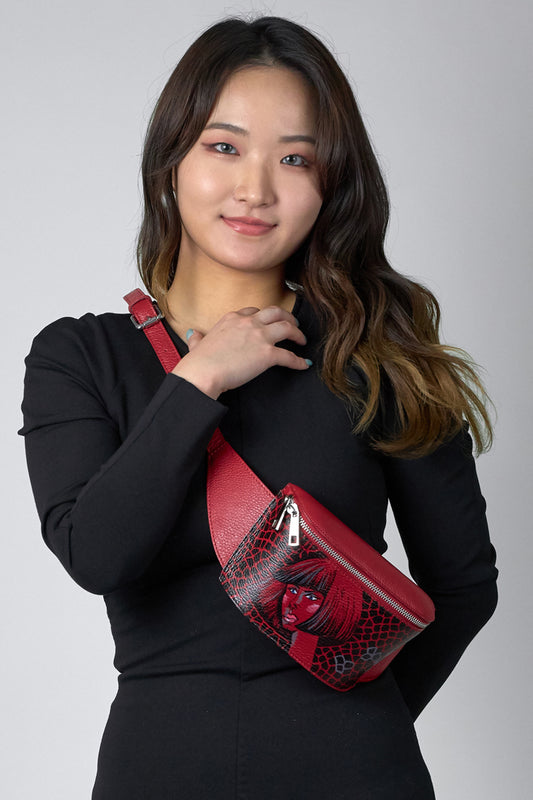 Gürteltasche "Monika“ rot - Natalia Kludt