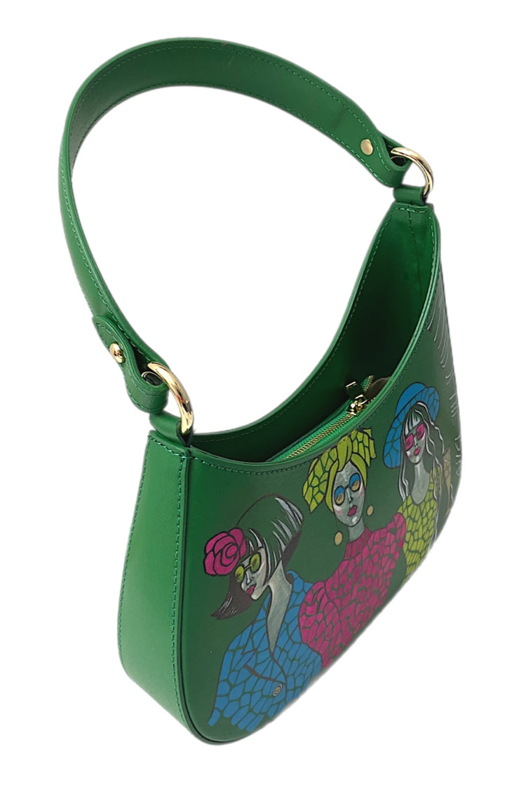 Kleine Tasche aus Leder in Grün - Natalia Kludt