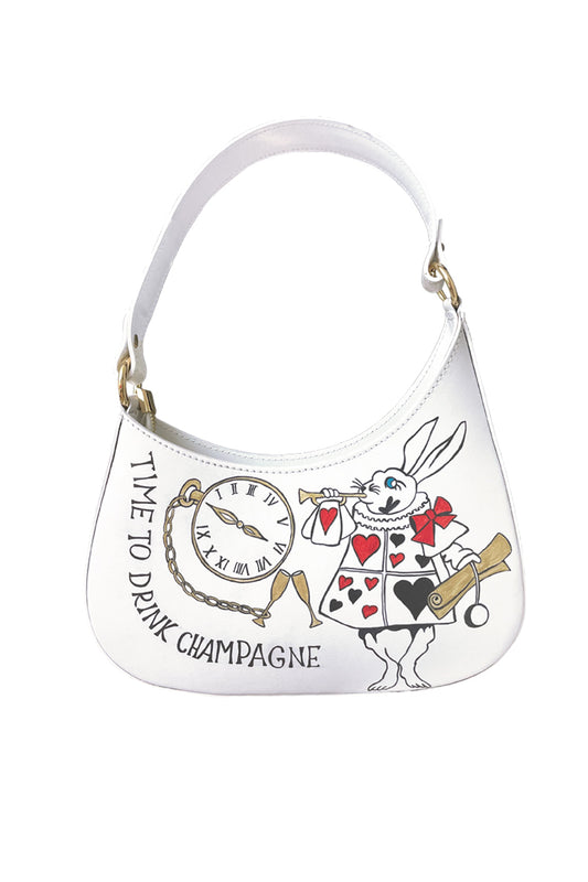 Kleine Ledertasche in 60-er Style "White Rabbit“ - Natalia Kludt